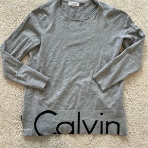 Calvin Klein Heather Grey Sweater with black lettering Size XS